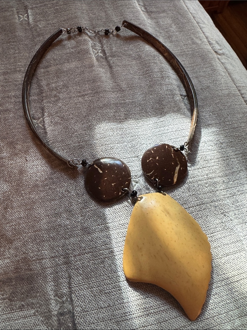 Handmade Contemporary Artisan Necklace | Neutral Organic Jewelry
